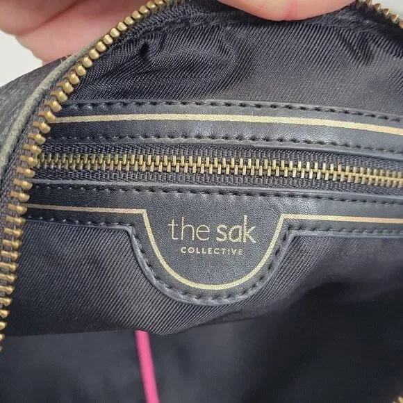 The Sak Kyetra Hobo Bag Black Leather Embroidery Harness Boho Western Biker Goth - Picture 7 of 10